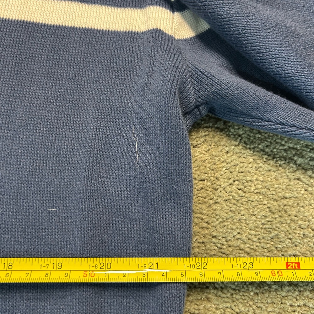 Vintage Y2K Quiksilver Ribbed Blue Sweater Surf Men’s Large Pullover Striped 90s - Picture 5 of 6